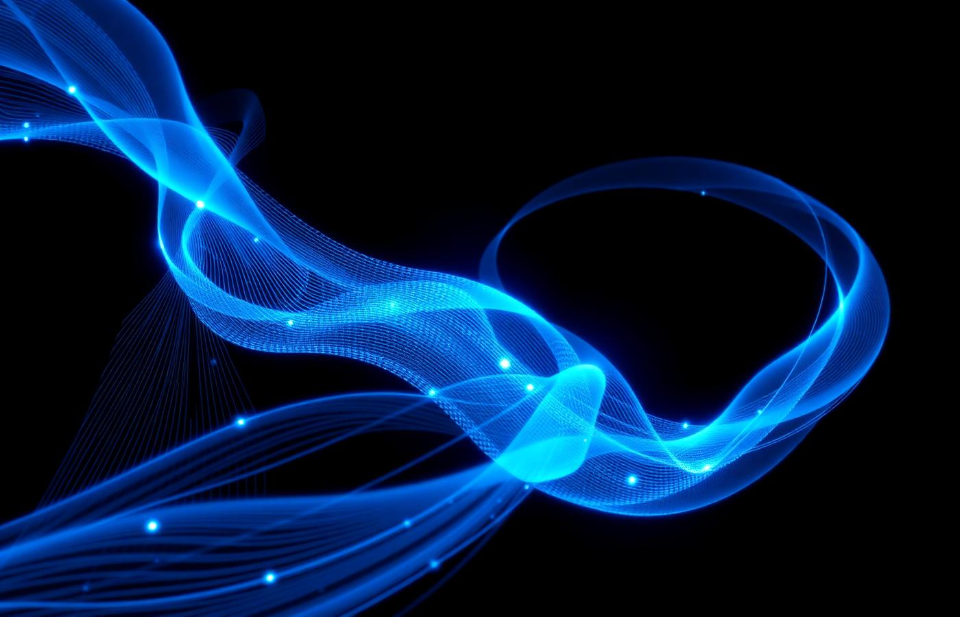 Abstract blue light streams representing digital transformation